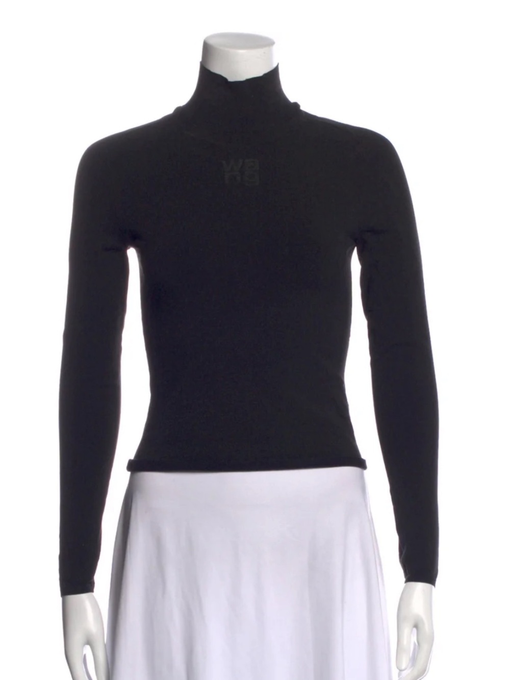 Alexander Wang Black Long-Sleeve Mock Neck Top